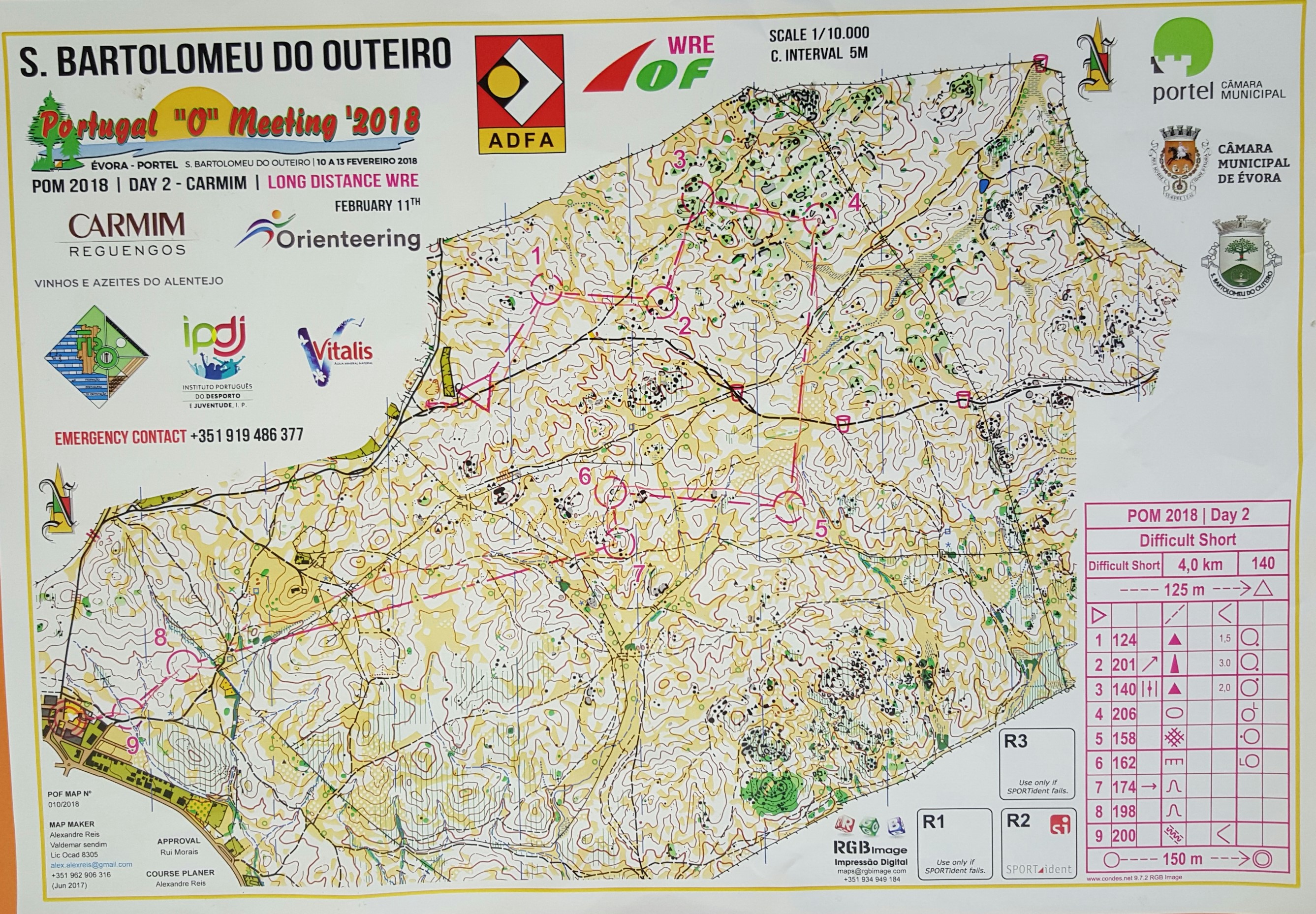 Portugal O-Meeting day 2 long, Difficult Short (11-02-2018)