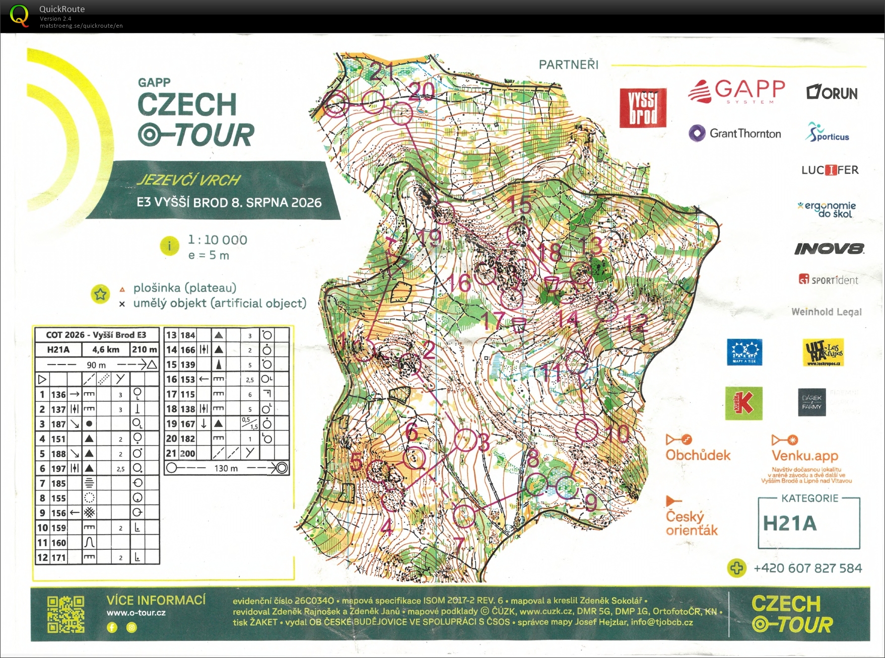 Czech O-Tour Vyšší Brod - E3 middle (H21A) (2026-08-08)