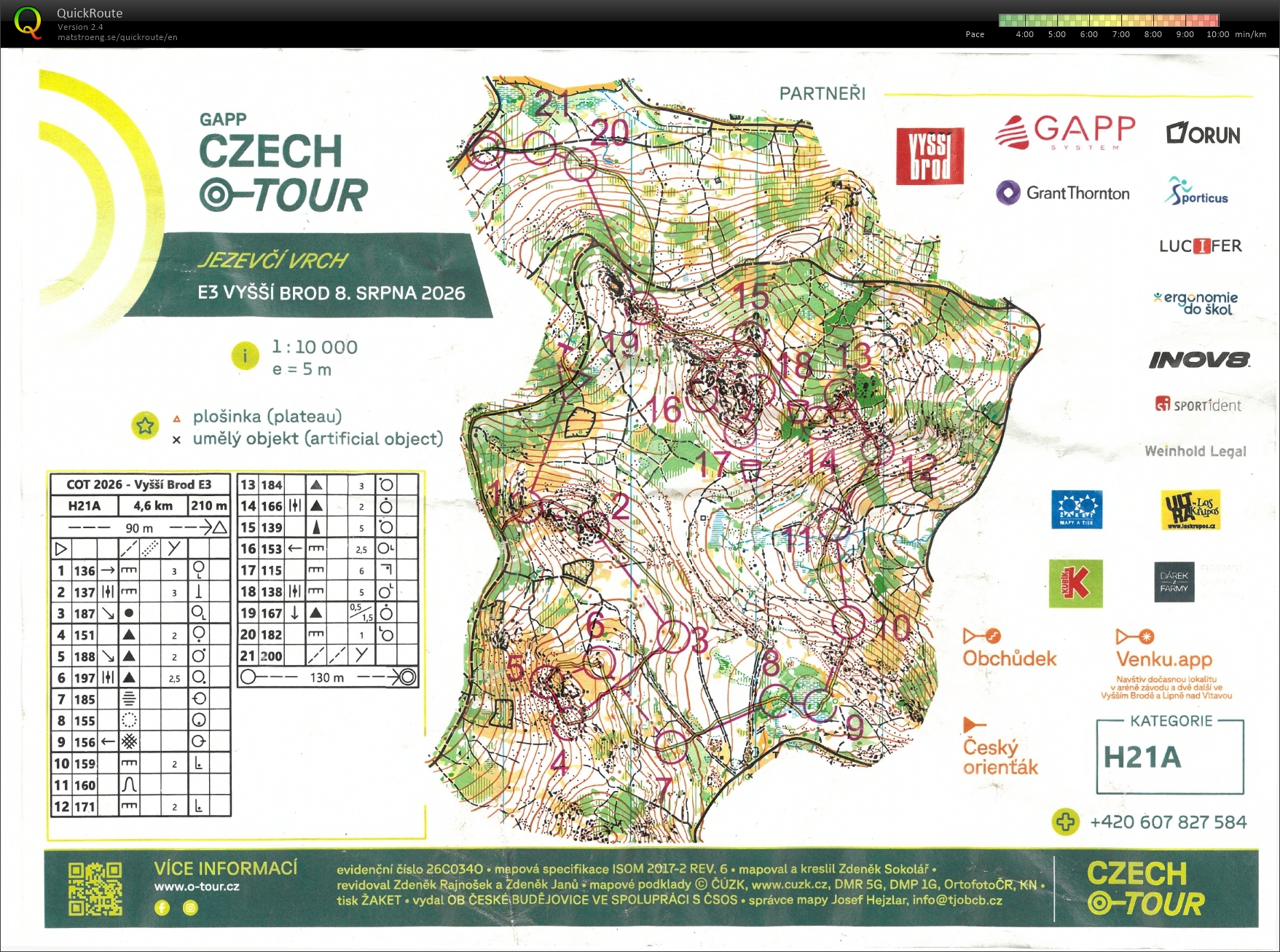 Czech O-Tour Vyšší Brod - E3 middle (H21A) (2026-08-08)